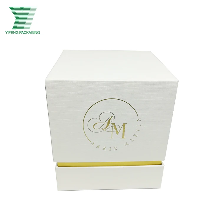 

Custom Gold Foil Logo 2 Piece Candle Paper Box Gold Paper Gift Box For Candle and Mug Packaging Box