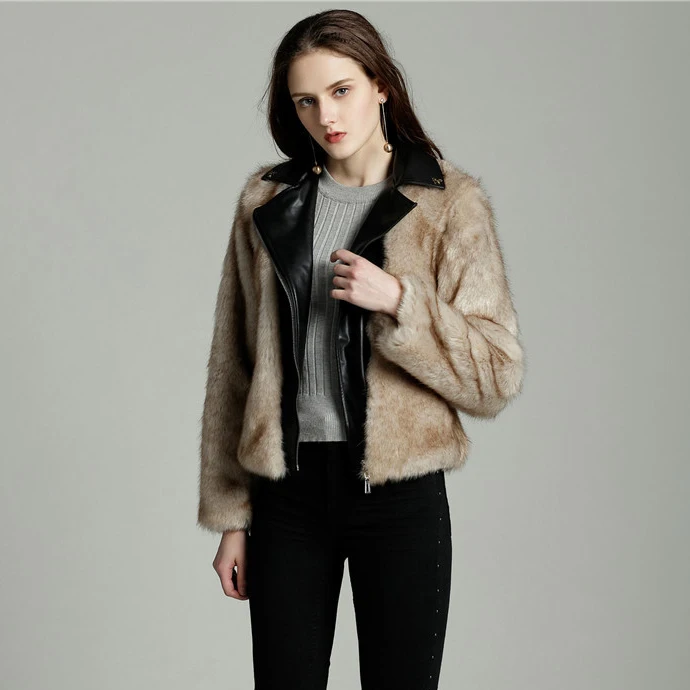 

Top quality abrigos de piel hand knit zipper fox fur winter coats for woman trendy apparel Fur Jacket Women