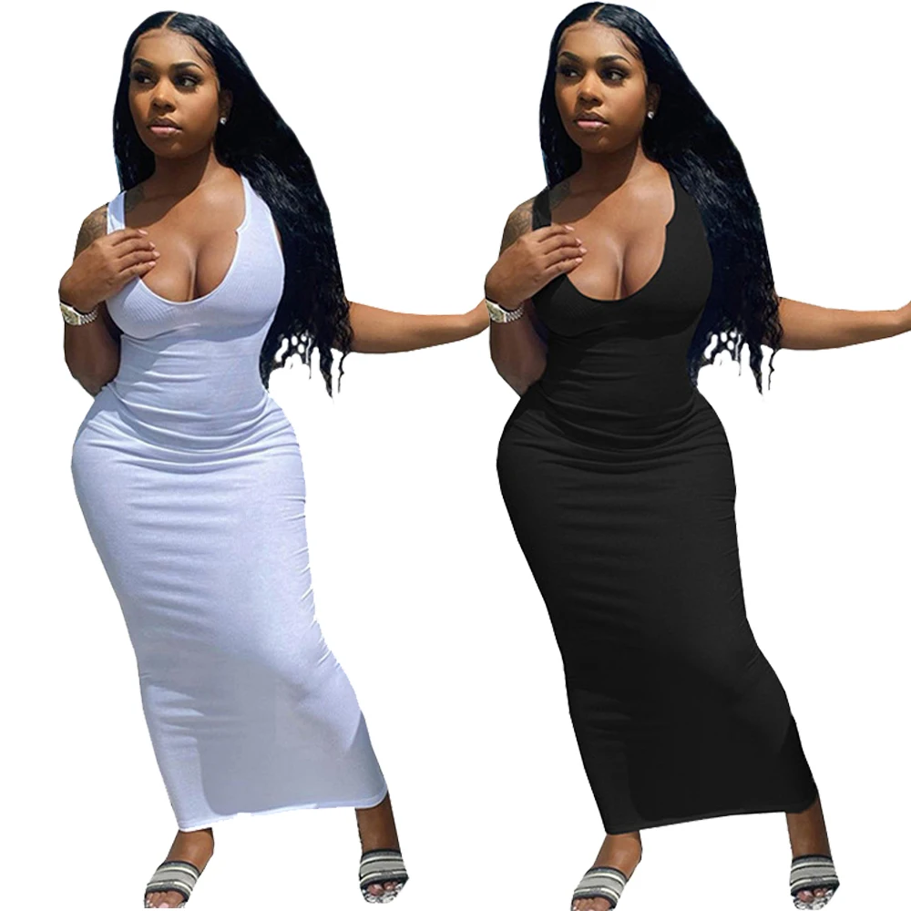 

Sundress Tube dresses 2021 Sleeveless Ladies Women Summer Dresses One Piece 2021 Stylish Sexy Chic Ribbed Tube Dress