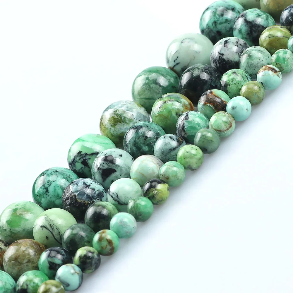 

Wholesale 6/8/10/12MM Natural Round Green Variscite Mineral Beads For Jewelry DIY Making