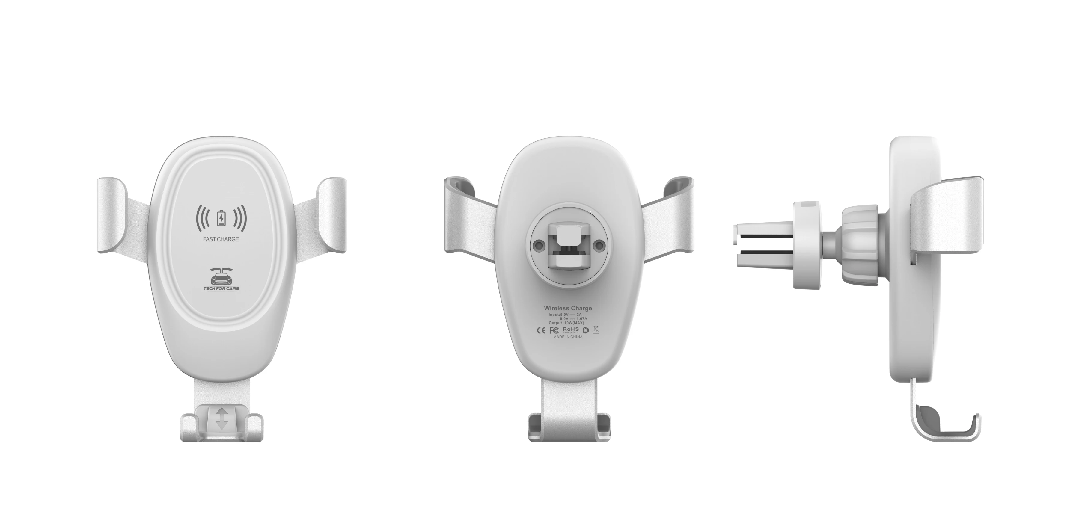 15w Wireless Car Charger Ce Fcc Rohs Fast Charging Phone Holder Mount