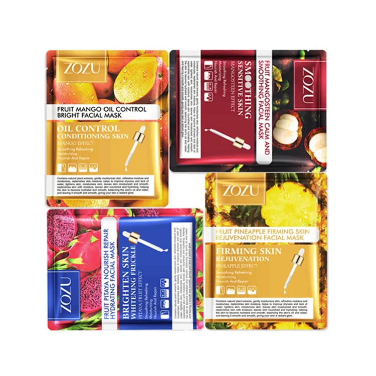 

Organic Fruit Face Mask Whitening Moisturizing Anti Age Customize Korean Natural Beauty Facial Skincare Sheet Mask Oem, As photo show