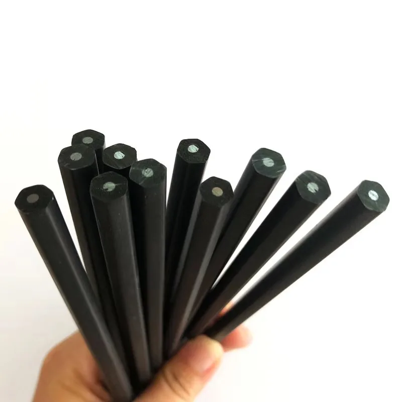 
Premium Quality 7 Inch Round Hexagonal Shape Custom Logo HB Wood Black Pencil 