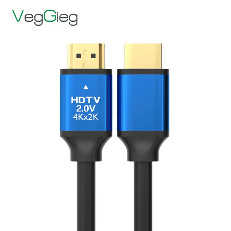 

Veggieg Male To Male Gold Plated High Speed HDMI 4K Cable Metal Shell High-Definition HDMI 60Hz Cable For TV/DVD/Projector