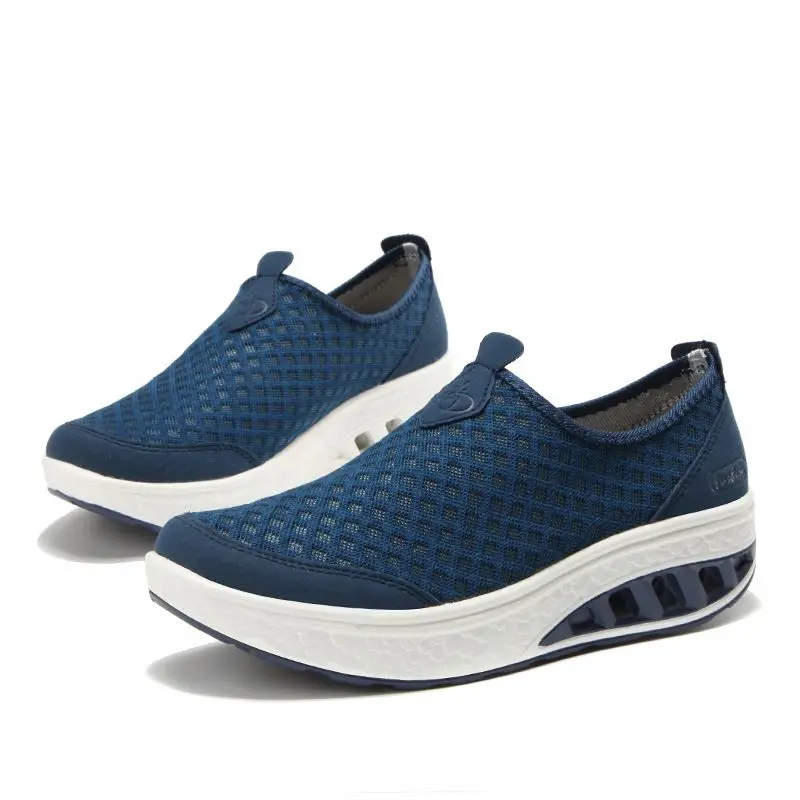 

New black sneaker women's Slip On footwear ladies Breathable Walking Shoes Comfort Fitness Wedge Platform Sneakers