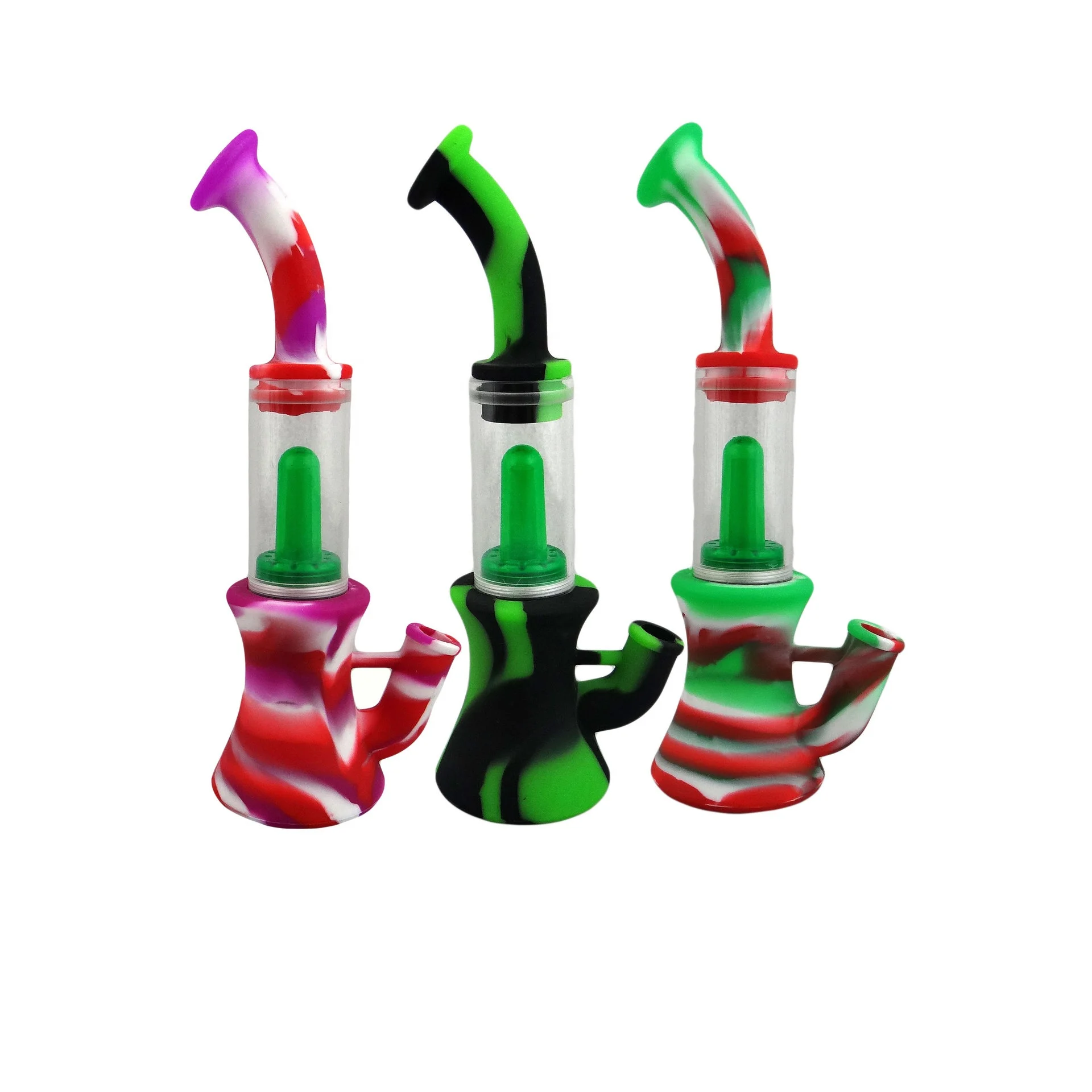 

2021 factory direct European and American new silicone waterpipe glass pipe portable smoking set, Shown