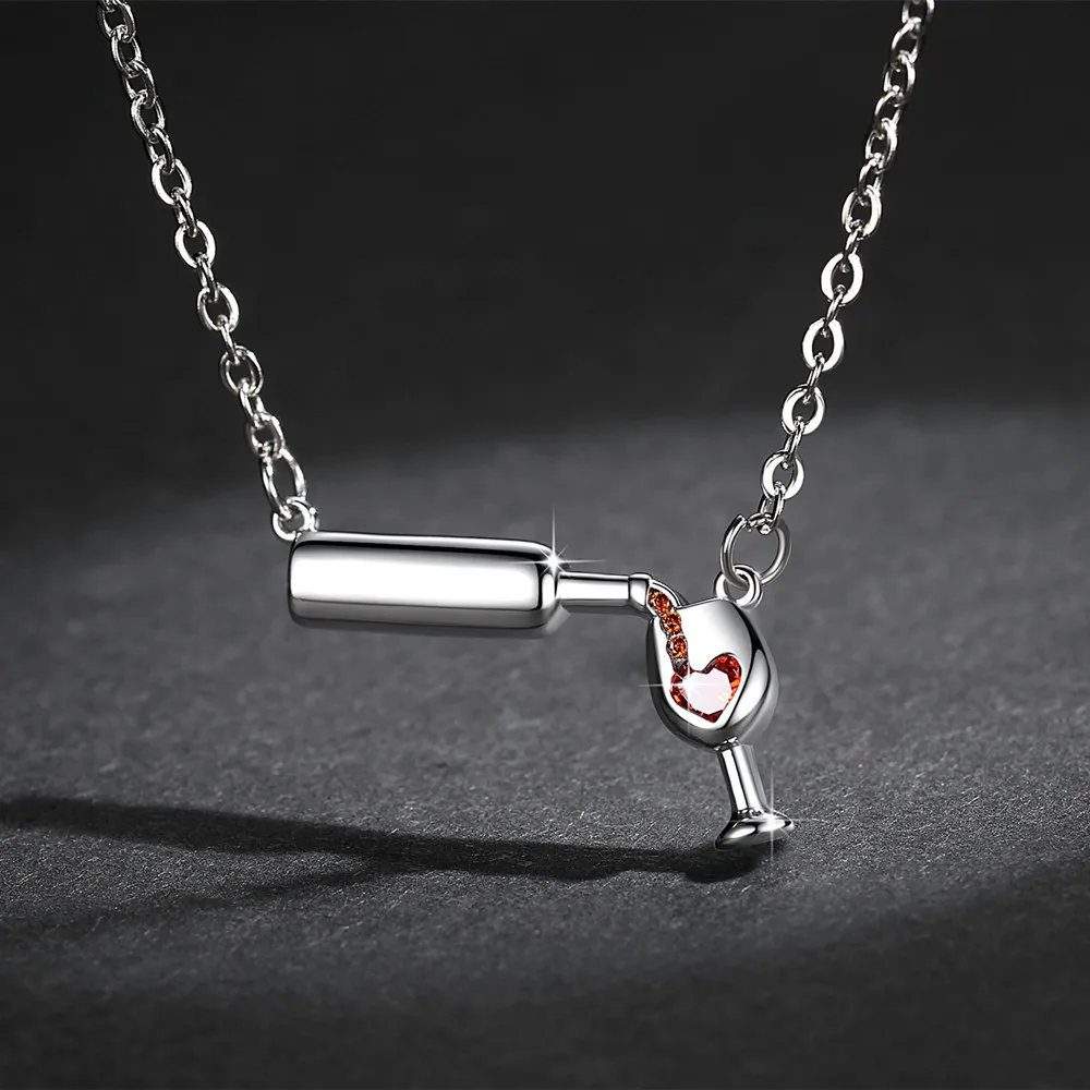 

cubic zircon heart bottle designer necklace pendant hot sale personalized women necklace gift, Picture shows