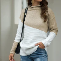 

2019 Autumn Women Rolled Turtleneck Pullover Knitted Sweaters