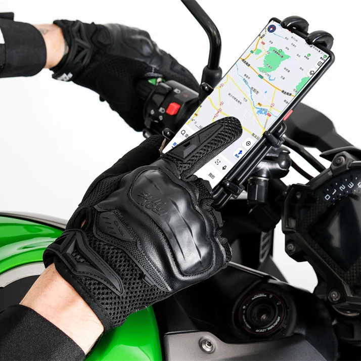 

IRON JIA'S Summer Black Touch Screen Breathable Motorcycle Gloves Protective Gear Motorcycle Racing Gloves, Black,red,green