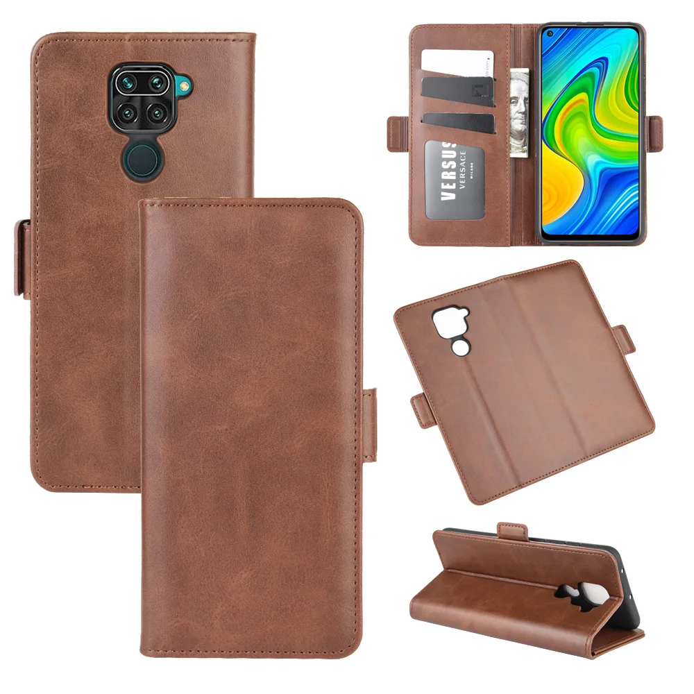 

Wholesale Black Leather Holder Case Stand Silicone Phone Cover Business Magnetic Flip Wallet Case For Redmi Note 9,Mi Redmi 10X, Black, brown, red, blue, yellow