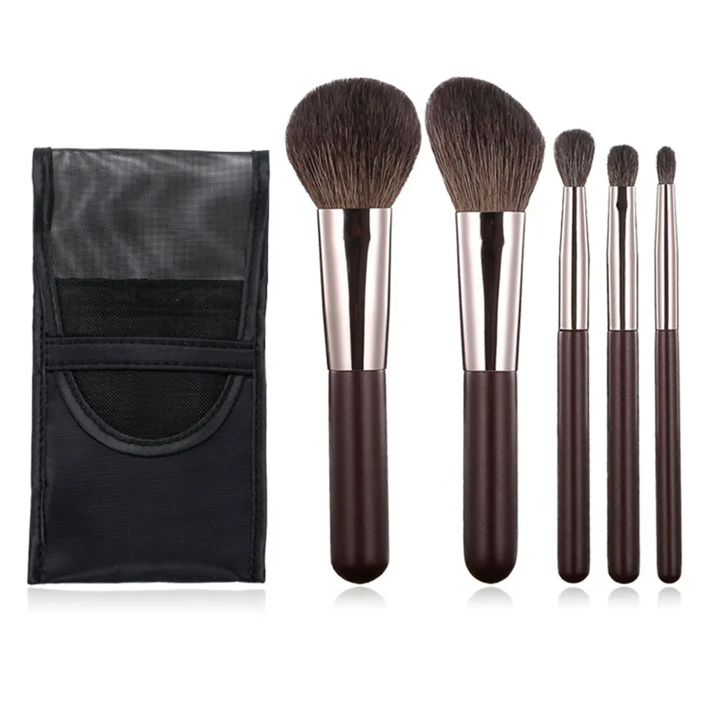 

Animal Hair Mini makeup brush set with bag Portable Soft Eyeshadow Brush Loose Powder Blush brush makeup Beginner Beauty Tool