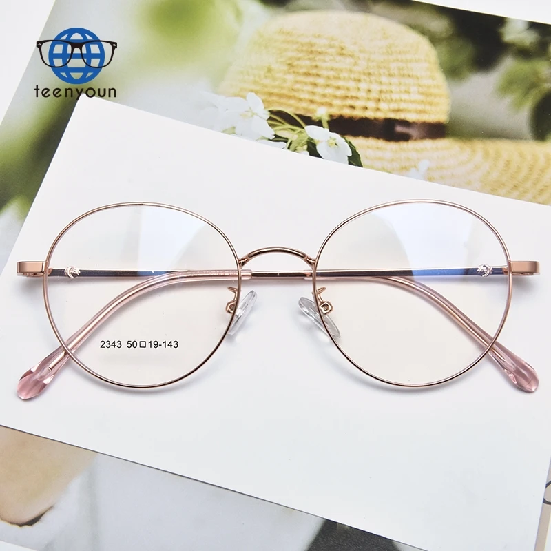 

Teenyoun Wholesale Clear Lens Gold Eyeglasses Frames Metal Optical Frame Retro Glasses Eyewear