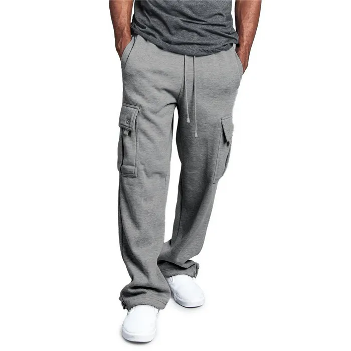 

New Pocket Custom Mens Slim Fit Jogger Sweatpants Sports Pants Gym Fitness Training Plus Size Cargo Men's Pants, Customized color