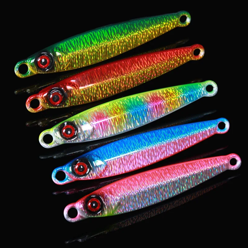

Luminous Tungsten Metal Jigs Fishing Lure 10g 20g 30g 40g 60g 80g 100g 120g Fast Sinking Metal Spoon Lures for Saltwater, 5 colors