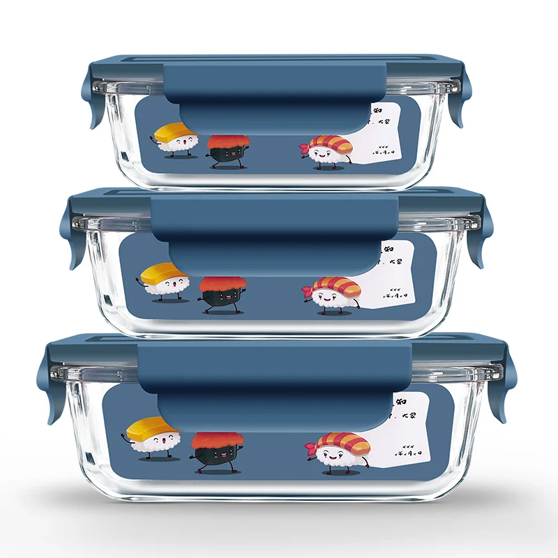

microwave safe glass lunch box set with bag lunch box glass botosilicate glass lunch box