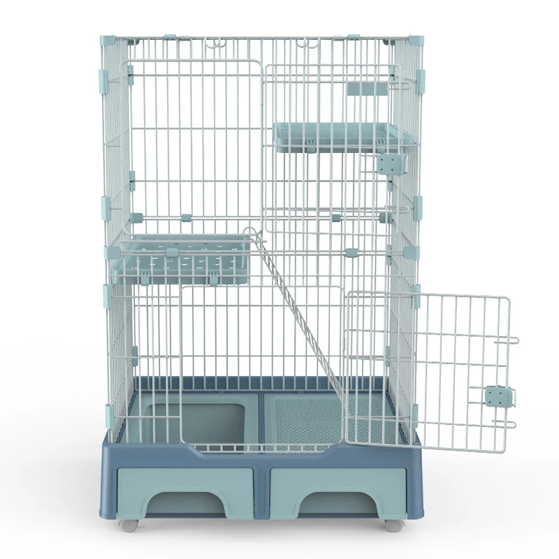 

High Quality Popular Metal Wire Luxury Cat Cage Cat Villa Large Layer cage for Pet Sale, Pink/blue/brown/gray