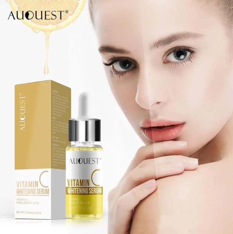 

Wholesale Skin Whitening Vitamin C Serum Anti Freckle Hyaluronic Acid Serum With Collagen, Transparent yellow