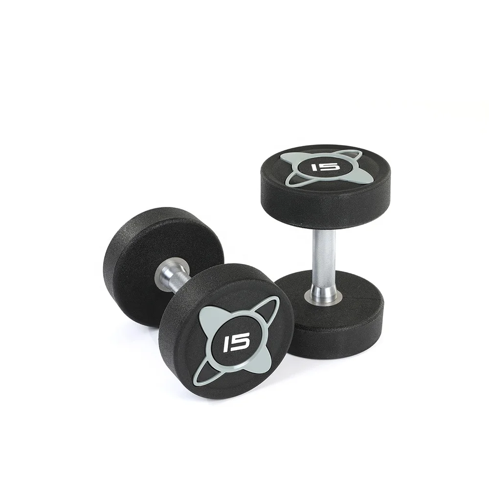 

Commercial gym use PU dumbells/urethane dumbbells, Grey, black, yellow, purple, red