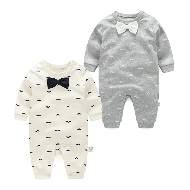 

100% cotton baby jumpsuit romper baby boy clothing with mustache pattern