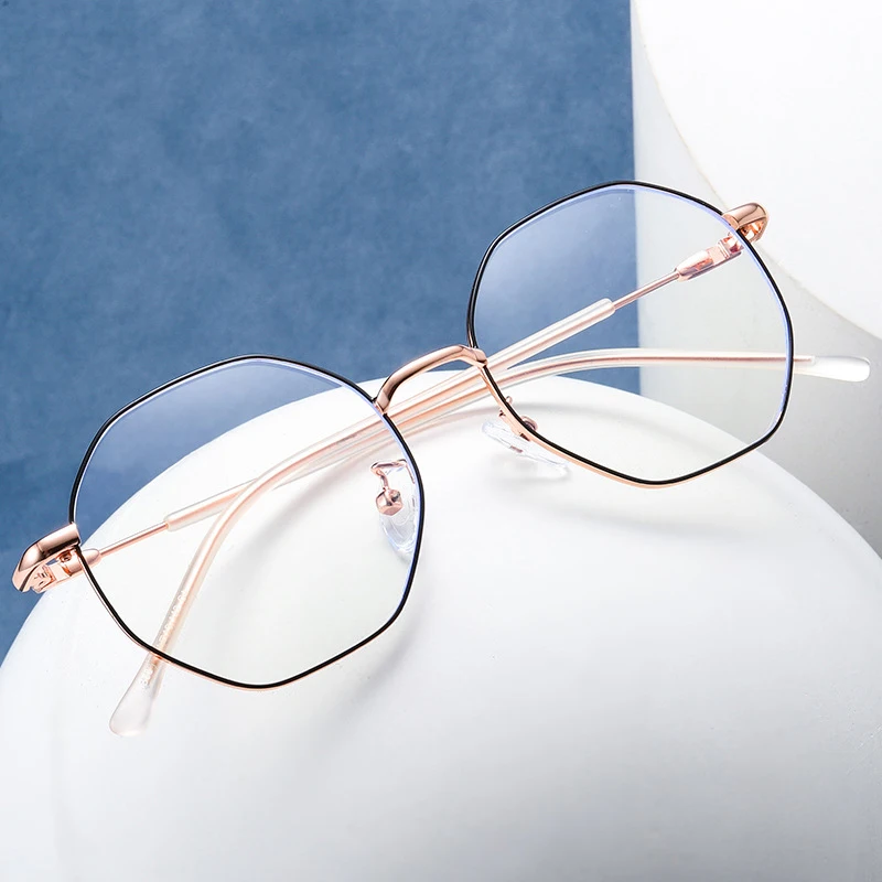 

SKYWAY Brand Design Blue Blocking Glasses Anti Blue Light Function Fashion Women Men Polygon Metal Optical Frame