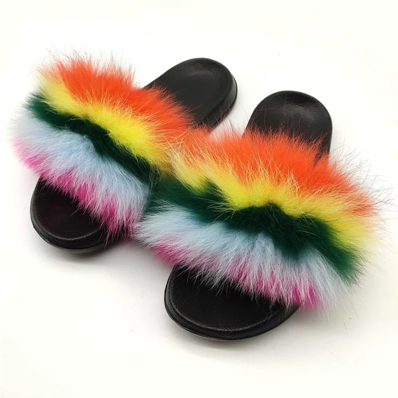 

Hot Selling Smelling Baby Girl Shoes Furry Slide Slippers Kids Sandals With Fur Baby, Colours