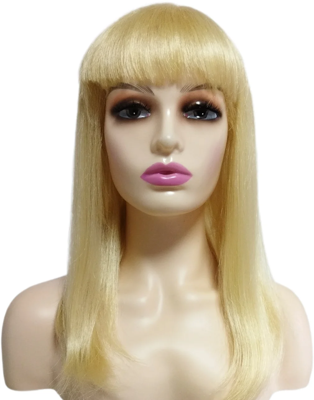 

Custom Design Bangs Long Straight Wig Hair Synthetic 20Inch Wigs, Black,golden,customized