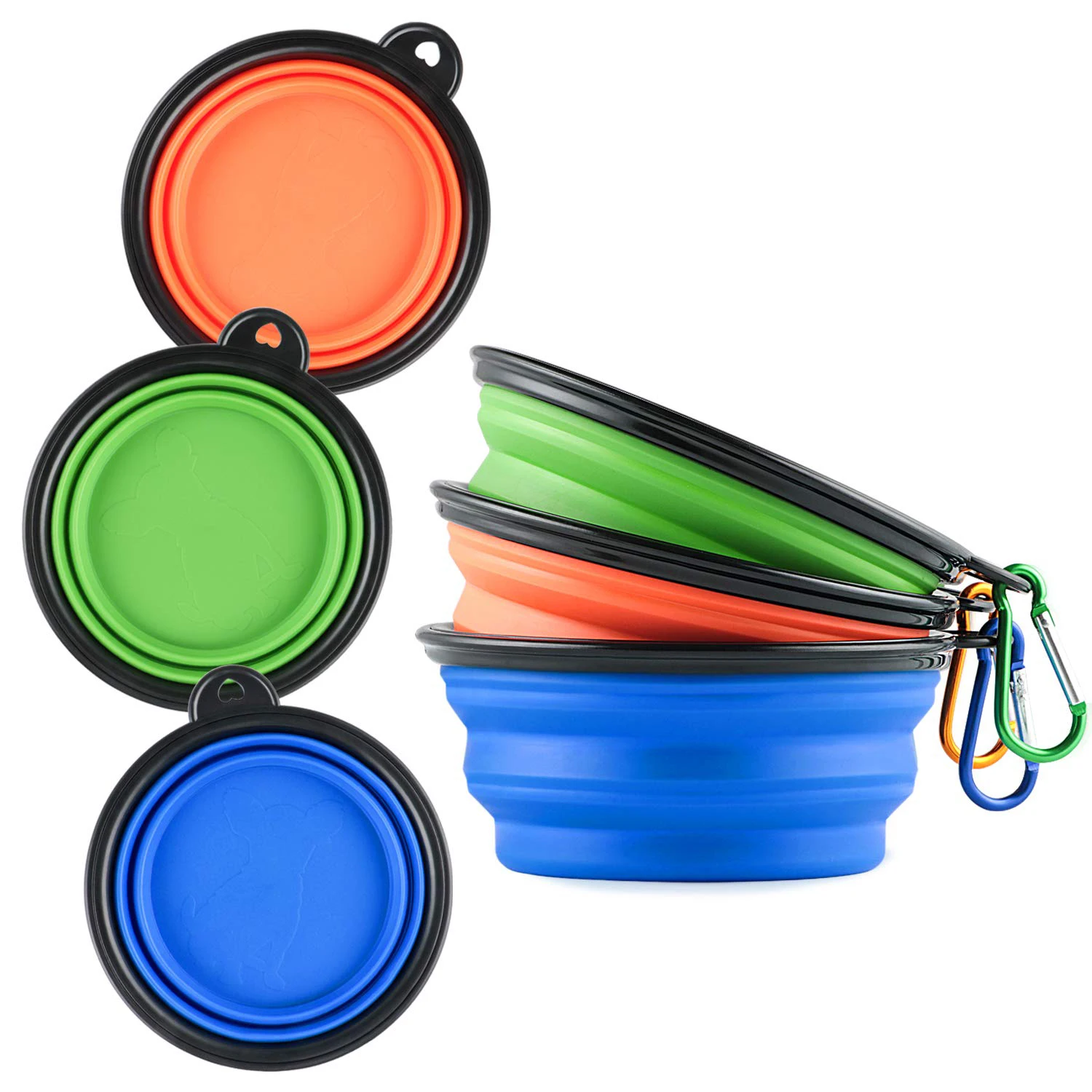 

Factory Portable Folding Collapsible Foldable Water Silicone Dog Pet Food Feeding Bowl