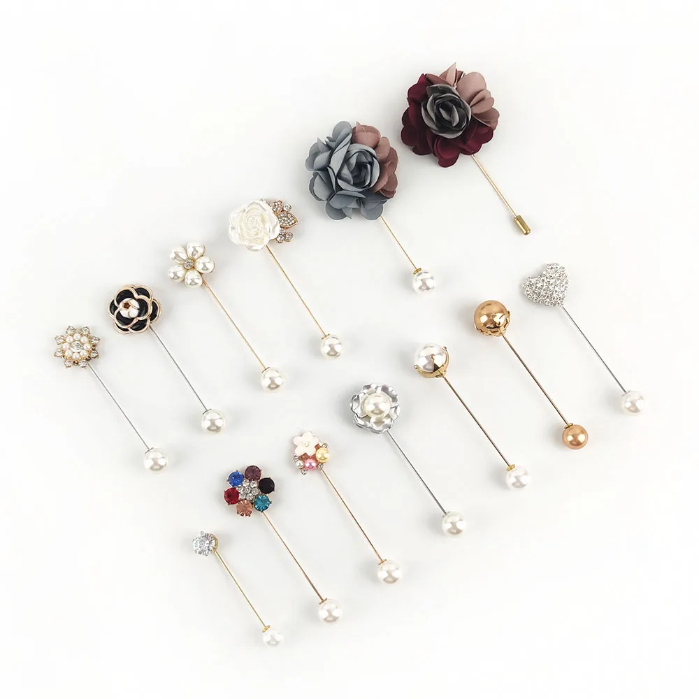 

Deepeel ZK5138 Flower Women Sweater Buckle Vintage Corsage Collar Needle Ornaments Fashion Pearl Brooch Pin
