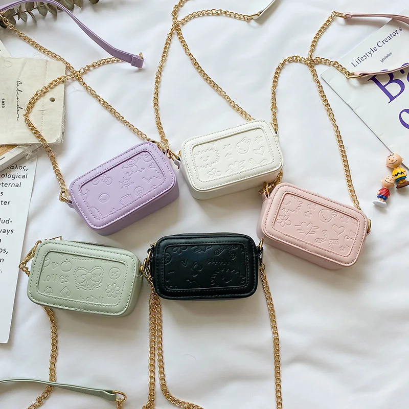 

Korean style mini crossbody bag latest wholesale crossbody bags children kids, Black,white,purple,green,pink