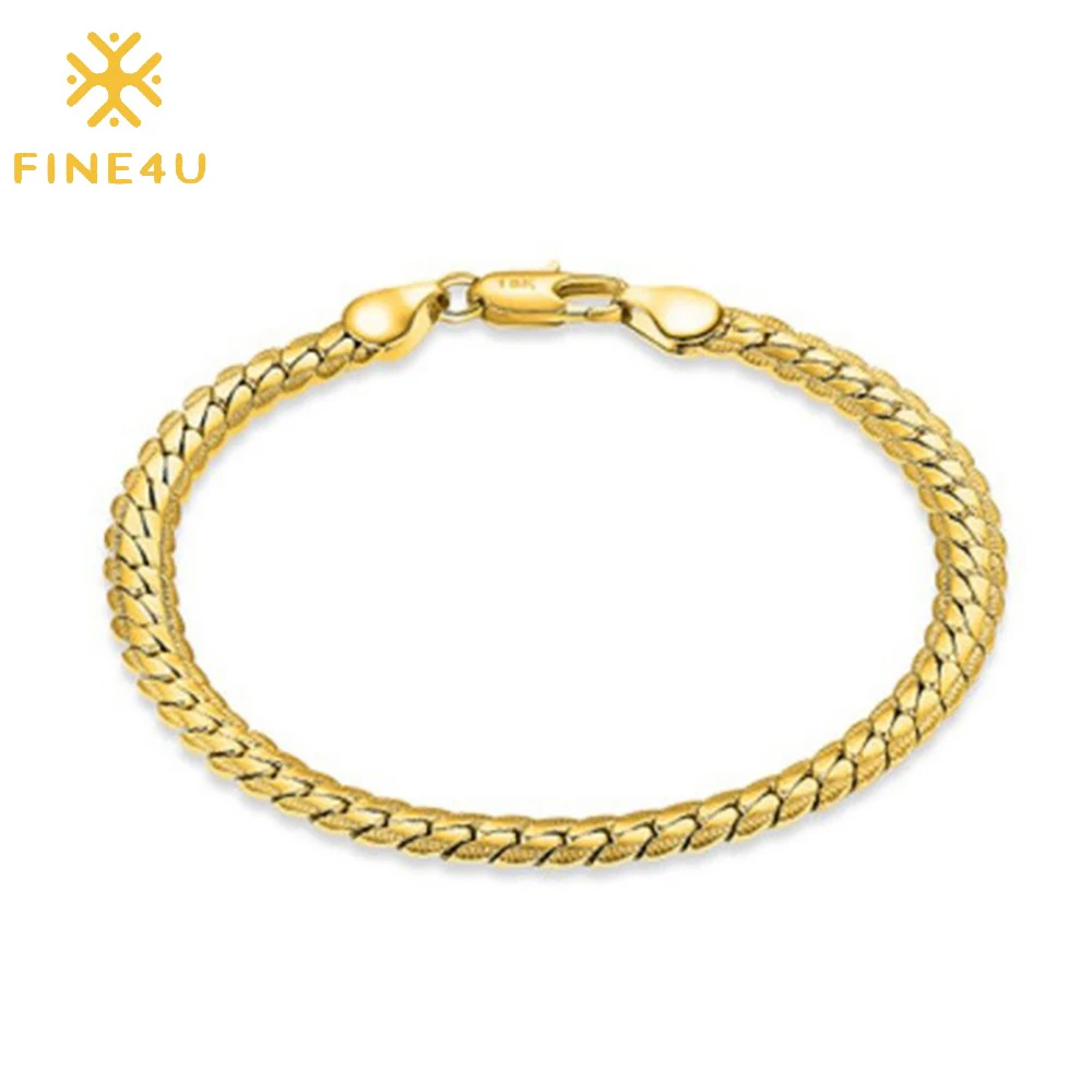 

Wholesale hot sale male fashion jewelry brass 5mm men 18k gold plated chain bracelet, Steel/gold