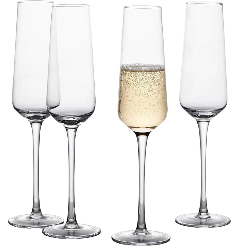 

Wholesale Customize 2021 Glassware Champagne Flutes 8.5 oz Crystal Clear Clarity, Classic and Seamless Tower Design Lead Free