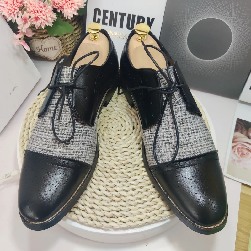 

Big Size 38-47 Pointed Toe Casual Lace Up Wedding Footwear Comfortable Men leather Shoes Oxfords