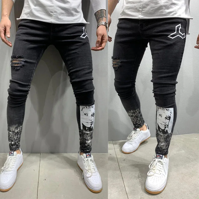 

Men Fashion Mezclilla Vaquero Ripped Jeans Pantalones Ripped Denim Pencil Jeans For Men Trousers, Pictures