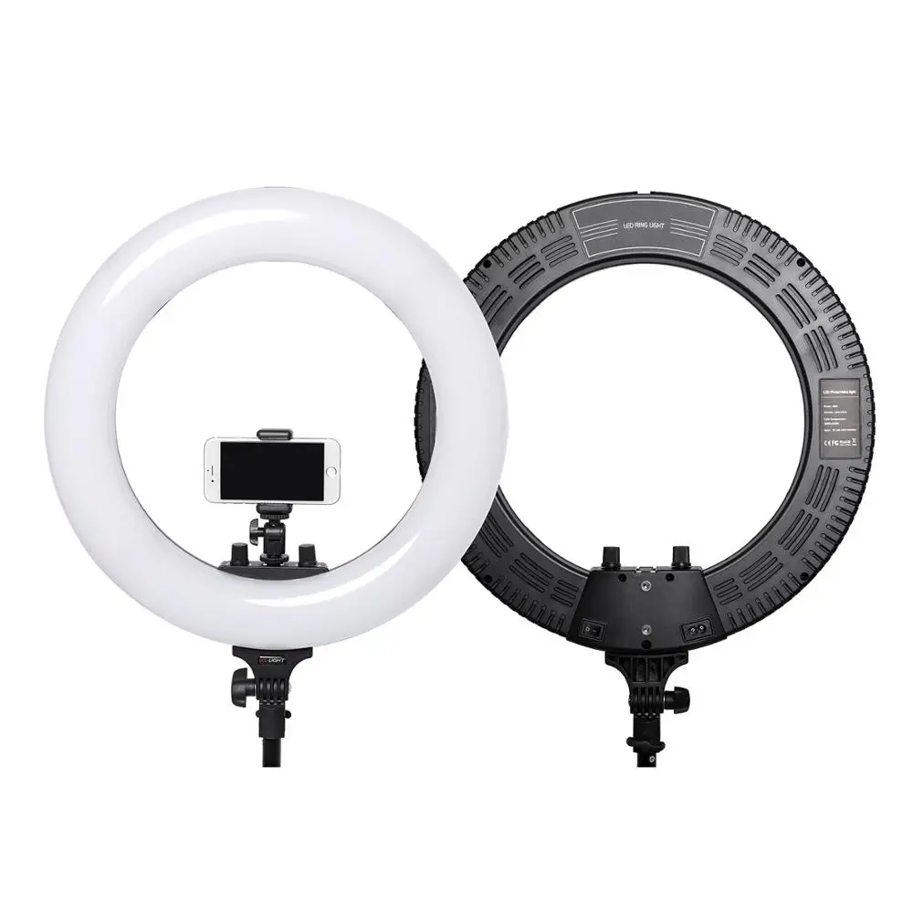 

18 Inch Photo Studio lighting LED Ring Light 448PCS Bulbs 3200-5600k Photography Dimmable Ring Lamp No Tripod for Video Makeup