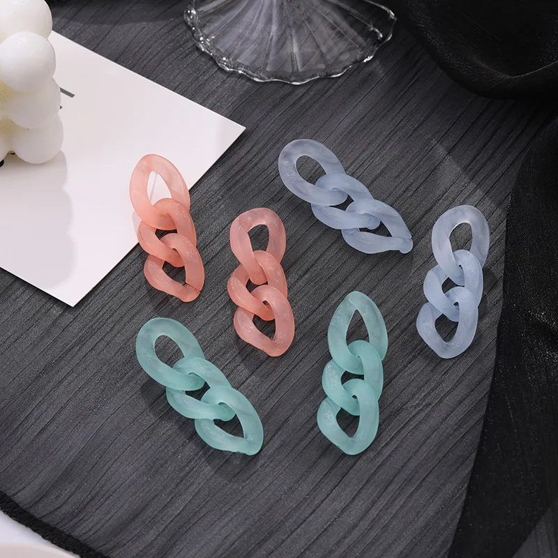 

2021 Transparent Clear Resin Hoop Jelly Fruit Candy Color Oval Cut Acrylic Rainbow Earrings Jewelry Acetate Women