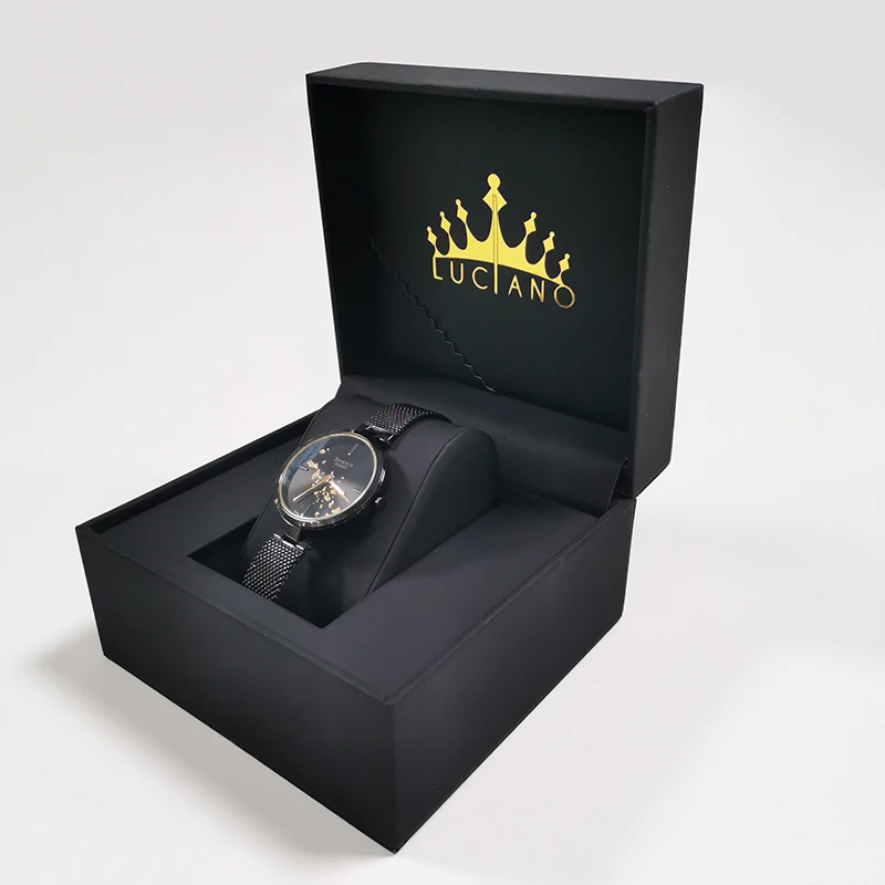 

Luxury Black Cardboard Customize Printing High Quality Packaging Paper Watch Boxes, Any