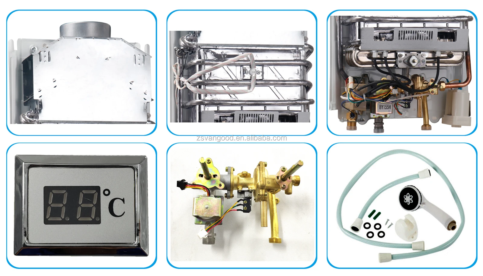 Battery Operated Instant 2800pa Lpg 6 Liter Ignition Mini Digital Gas