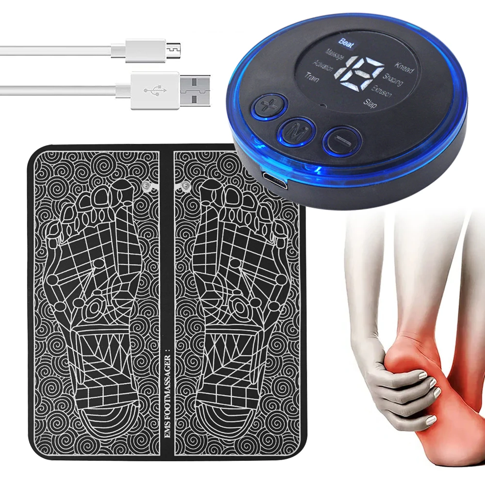 

EMS Foot Massager Mat Factory Wholesale Electric Therapy Pain Relax Massage Pad for Home Use Feet Spa Massager