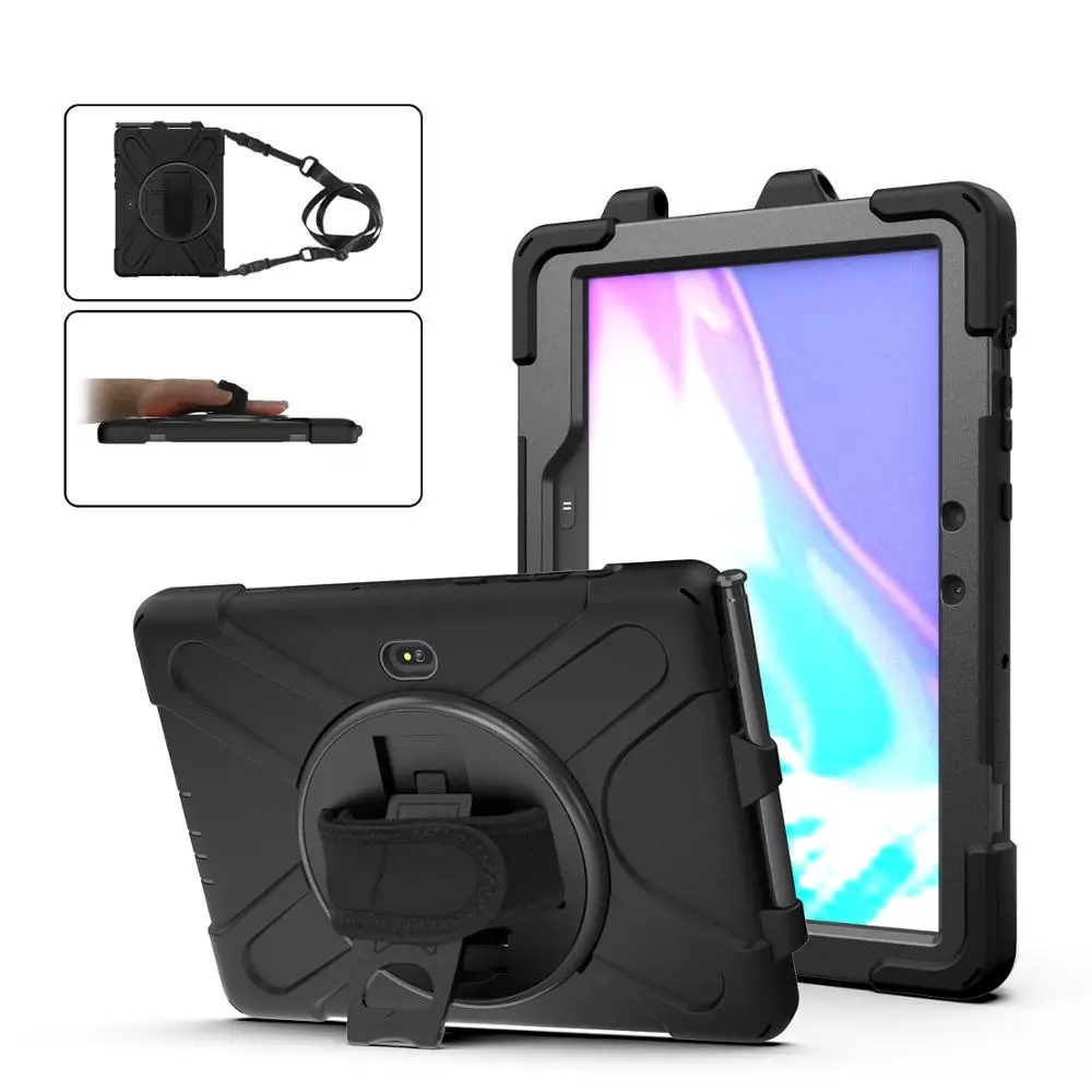 

For Samsung Galaxy Tab Active Pro 10.1 SM-T540 silicone and hard plastic combo case with hands strap