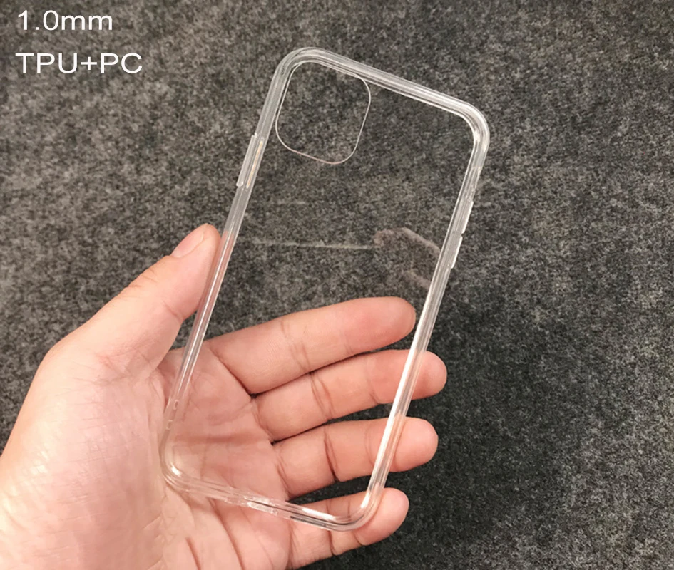 

Hotsale Amazon ebay 1.0mm PC TPU transparent phone case clear covers for iphone 11 12 pro max, 7 colors