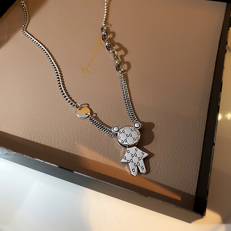

fashion trendy chain bear pendant necklace