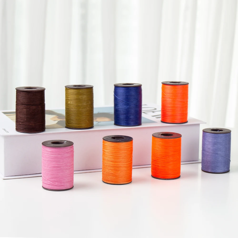 

In Stock 300m Wax Coated 100% Polyester Sewing hilo Waxed Thread For Sewing Leather Bag DIY Bracelets, 63 colors