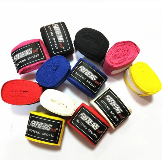 

professional protection Elastic cotton 250cm custom boxing hand wraps bandage, Red, black, blue, white, yellow, pink