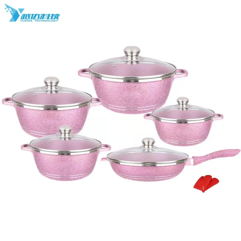 

China Supplier Kitchenware Royal Prestige Cookware Sets Non Stick Cookware For Gift, Burgundy, blue, mauve, green, red, deep purple, pink, brown or custom