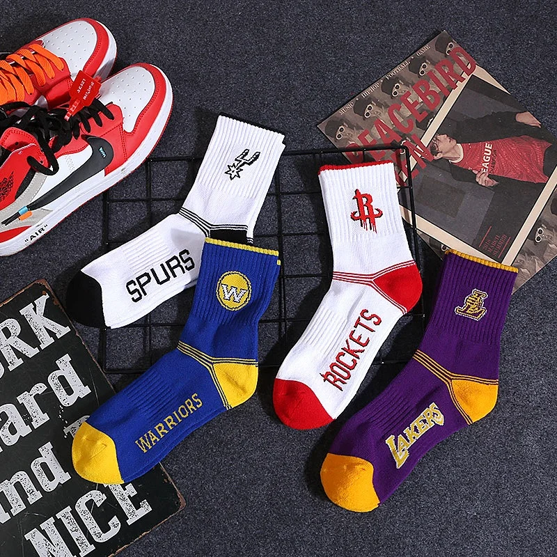 

All Star high quality basketball socks with team logo autumn winter breathable cotton sports socks