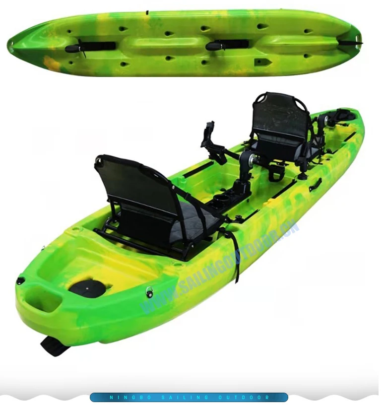 Sailing Outdoor 16ft Double Seat Fishing Kayak With Pedals Plastic Boat