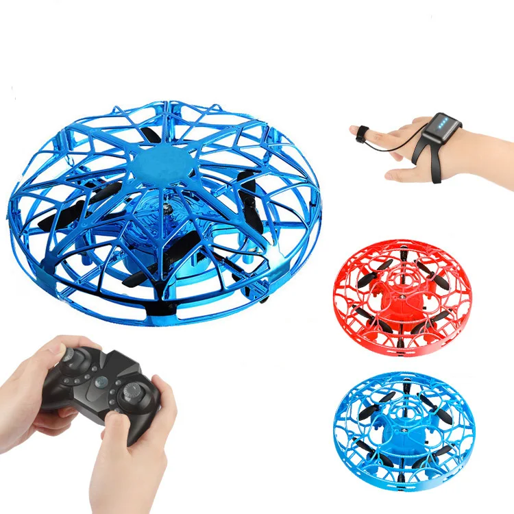 

Electroplated Induction Aircraft Ufo Toys Gesture Remote Control Interactive Flying Saucer Four Axis Mini Uav, Picture