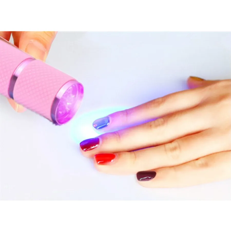 

Portable Mini 9 LED Purple Light Nail Dryer Curing Lamp Flashlight Torch for UV Gel Nail Polish Art Light Lamp Machine