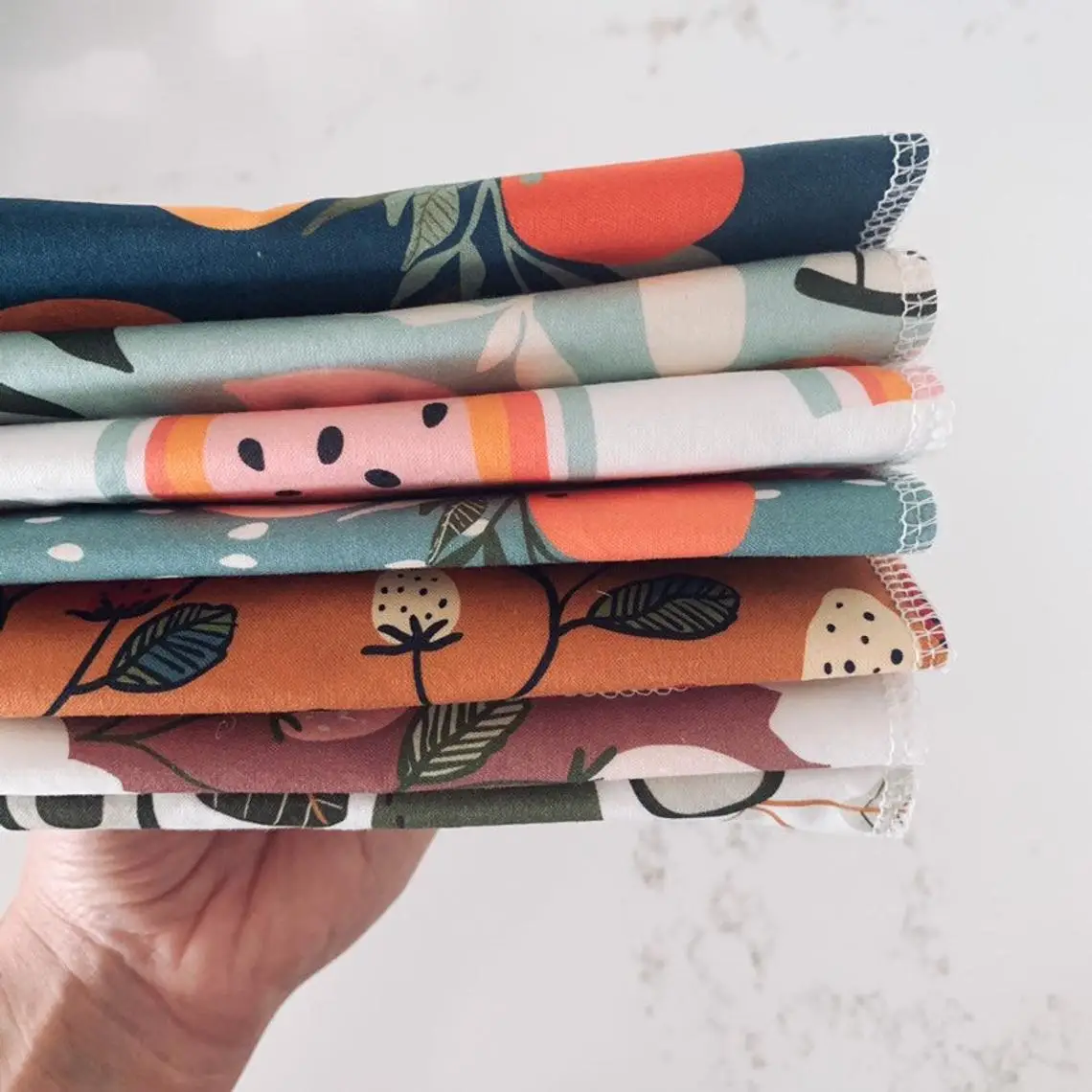 

10 Pack Reusable Kitchen Roll Zero Waste Family Cloth Unpaper Towels Washable Kitchen Paper Organic Eco-Friendly 100% Cotton