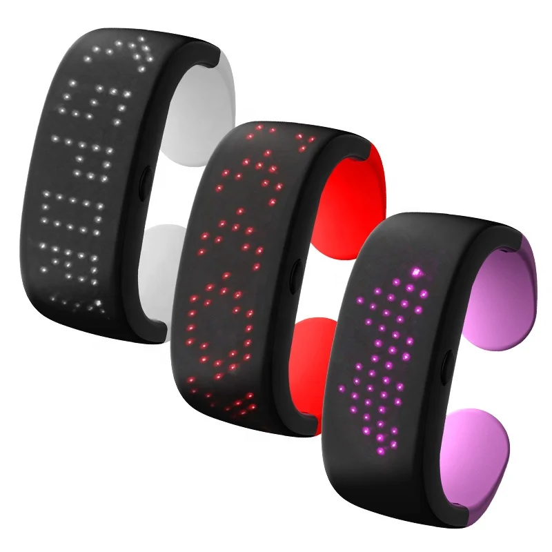 

Free Drop Shipping LED Display Pattern Bracelet Safety Lighting High Visibility Suitable for Night Dance Jogging Cycling Wa